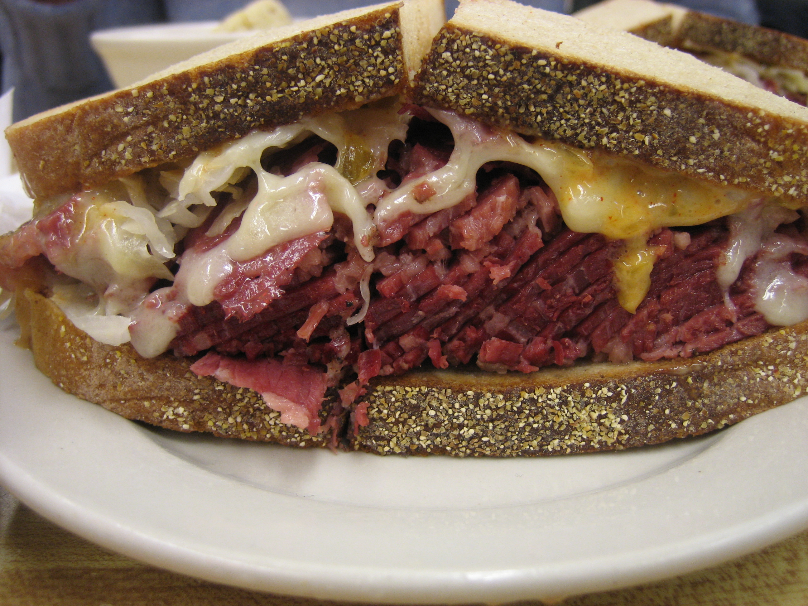Corned beef sandwich on rye at Katz's Delicatessen, New York